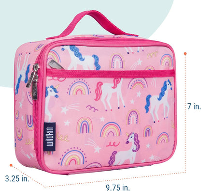 Wildkin Kids Insulated Lunch Box, Keeps Food Hot or Cold, BPA-Free with Mesh Pockets & Easy-Clean Lining – Ideal for School, Travel & Daycare – Holographic