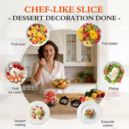 Fruit Slicer Cup 4 (6) Slice Blade Detachable Perfect Salads Sushi Pink