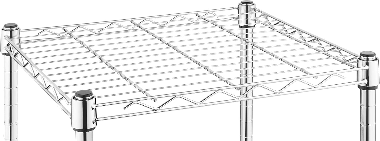 Whitmor 2-Wire Shelving Unit, Metal Storage Shelves, Stacking Shelf with Basket, Easy Assembly Home Organizer for Pantry, Kitchen, Garage, Plant