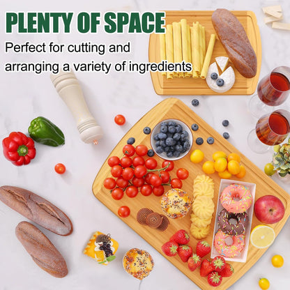 Homaxy Extra Large Bamboo Cutting Boards for Kitchen, 18x12.5" Wood XL Cutting Board with Juice Groove, Butcher Block Wooden Chopping Board for Kitchen, Meat, Cheese, Fruit & Vegetables - Pre Oiled