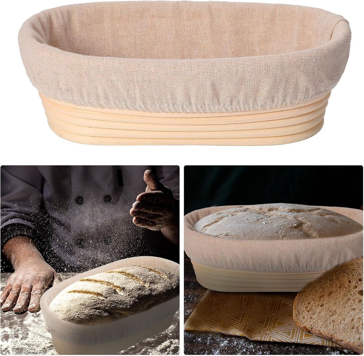 Ziliny 6 Pcs Banneton Bread Proofing Baskets for Sourdough,9 Inch,Round