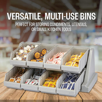 Cambro Versa - Self Serve Condiment and Utensil Bin - 12 Storage Bins - Ideal for food and coffee condiments (Black)