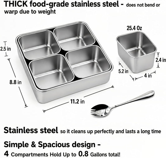 Stainless Steel Yakumi Pan, Yakumi Pans, Yakumi Mise En Place, Mise En Place Containers, Japanese Food Container, Condiment Containers, Multi Compartment Food Containers (8 Compartment)