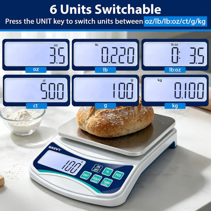 Large Kitchen Scale 0.1g High Precision, 11lb/5kg Lab Baking Scale