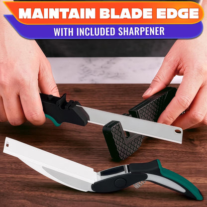 2 in 1 Kitchen Scissors for Food with Knife Sharpener (Grey)