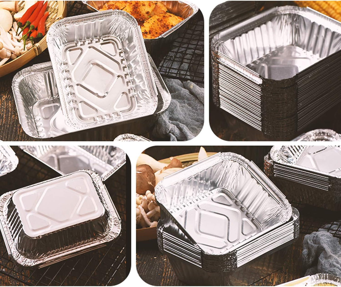 Waytiffer 25pack- 8 x 8 Aluminum foil Pans Disposable Heavy Duty Square baking Cake Pan, Cooking Tins Homemade Breads Oven Pans,Foil Pan, Baking pan Roasting
