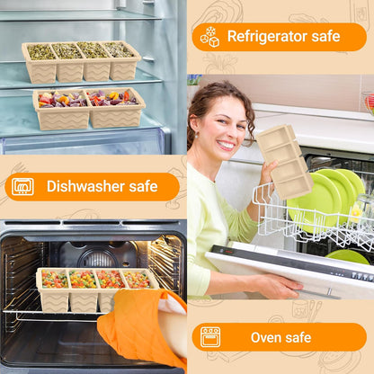 Silicone Freezer Trays with Lid for Soup, 1-Cup & 2-Cup Large Ice Cube Molds Food Storage Containers for Meal Prep, Freeze 500mL/250mL/125mL Portions – 2 Pack