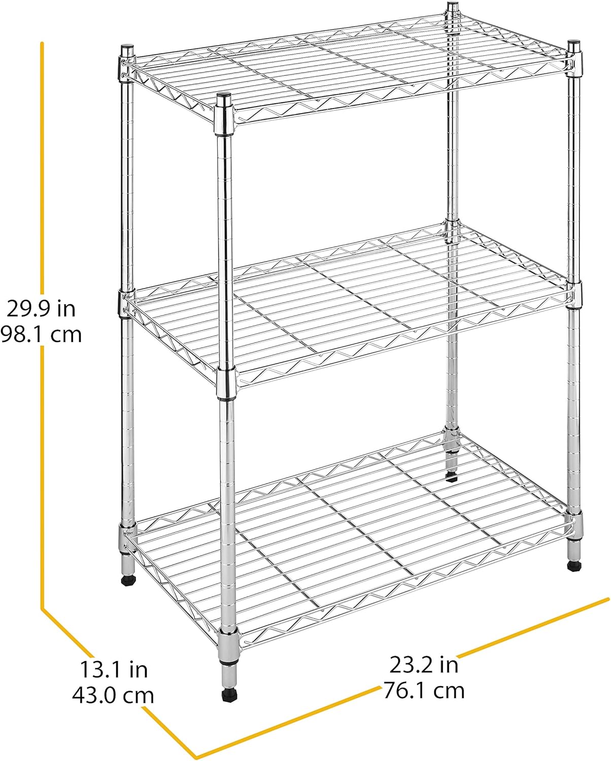 Whitmor 2-Wire Shelving Unit, Metal Storage Shelves, Stacking Shelf with Basket, Easy Assembly Home Organizer for Pantry, Kitchen, Garage, Plant