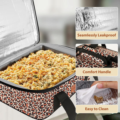 Insulated Casserole Carrier Bag, Expandable Thermal Food Carrier Insulated Travel Carry Bag for Hot or Cold Food for Picnic Cookouts Potluck Parties Fits 9" x 13" Baking Dish (Blue)