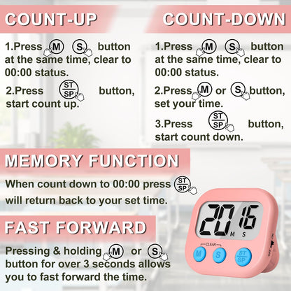 ZILLEEN Classroom Timer for Kids Teachers Digital Timers Blue Green