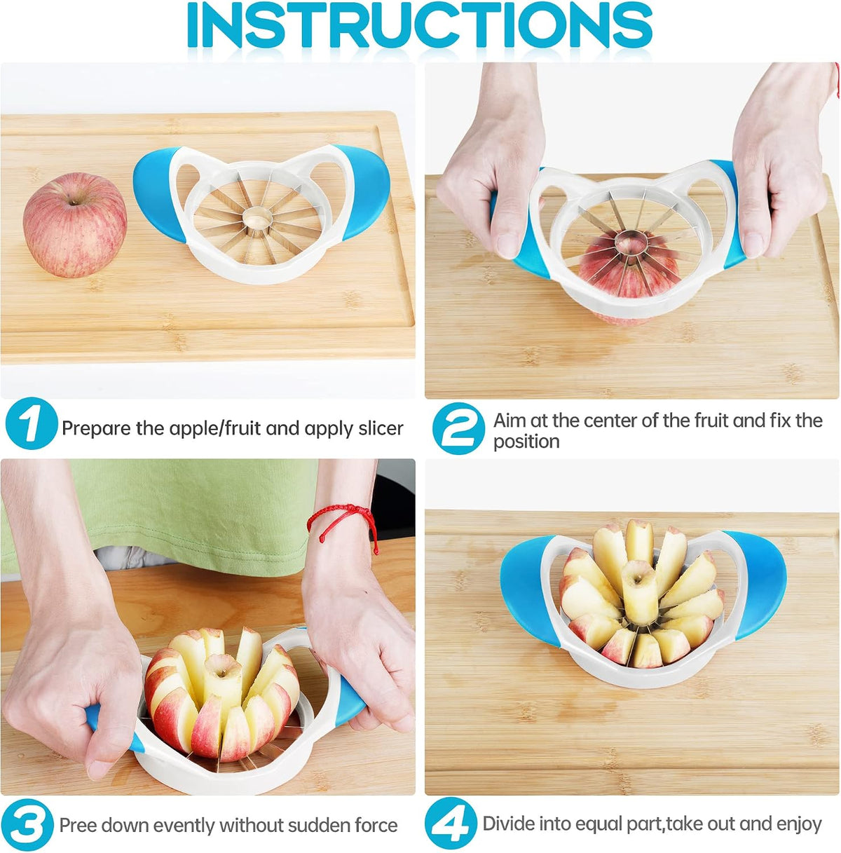 Supercenter Apple Cutter, Apple Corer and Slicer - 4.72 Inch Apple Slicer