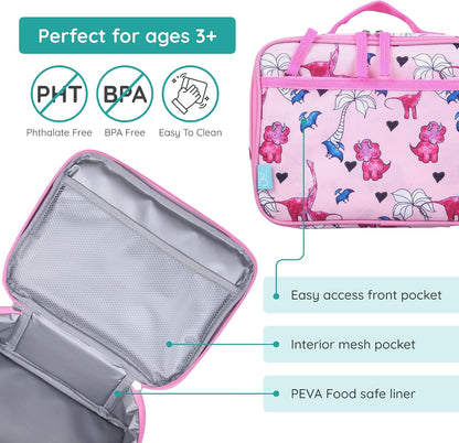 Wildkin Kids Insulated Lunch Box, Keeps Food Hot or Cold, BPA-Free with Mesh Pockets & Easy-Clean Lining – Ideal for School, Travel & Daycare – Holographic
