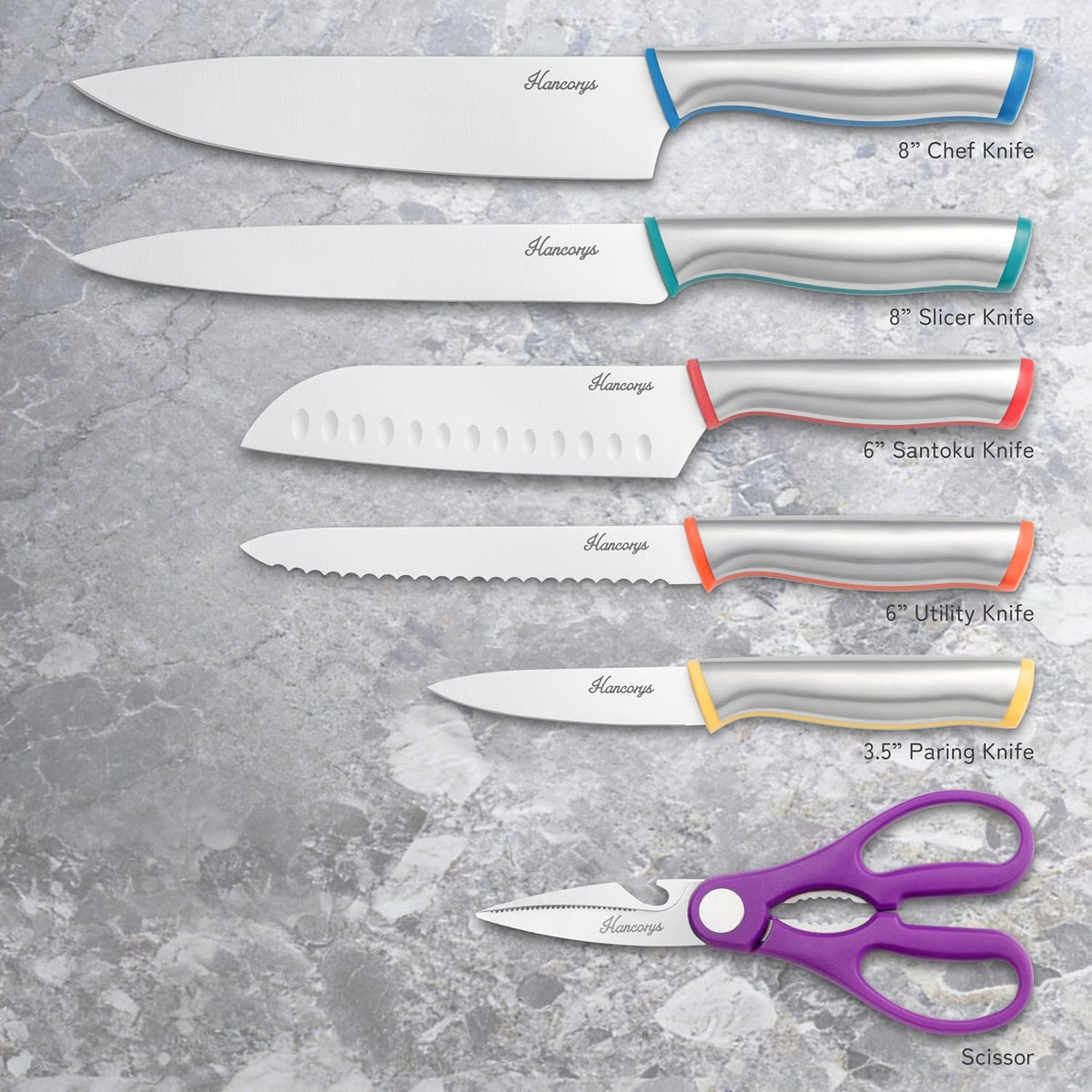 Kitchen Knife Set, 13 PCS Knives Set with 6 Blade Guards