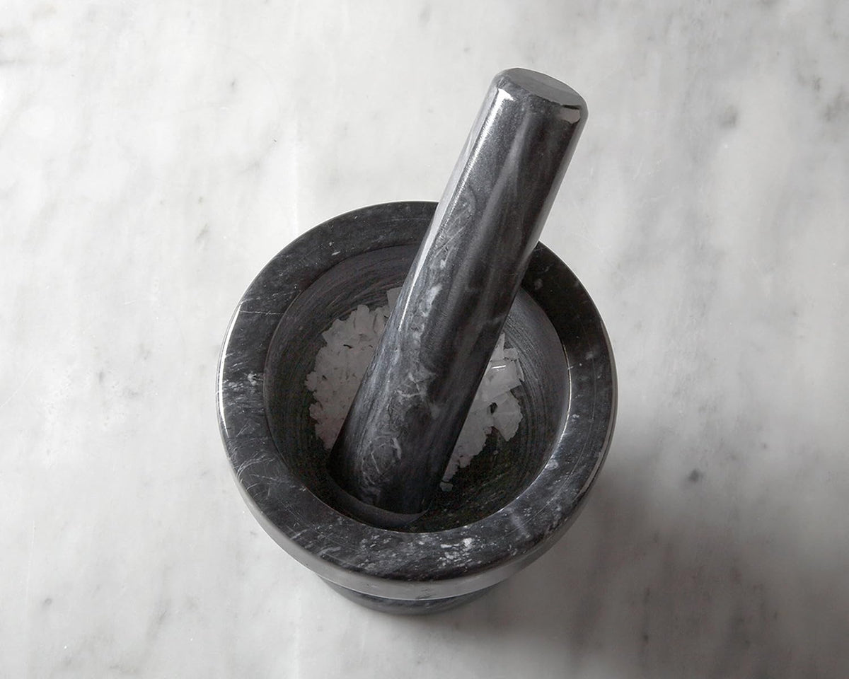Fox Run Marble Mortar and Pestle Set, White, Small 4" Pestle and Mortar