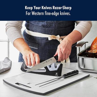 Henckels Handheld Knife Sharpener, Easy to Use, Ergonomic Non-Slip Handle