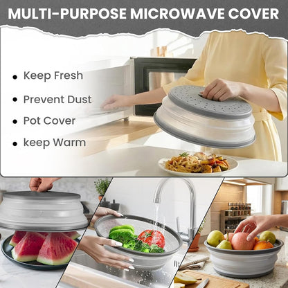 Collapsible Microwave Splatter Cover for Food, 10.5 Inch