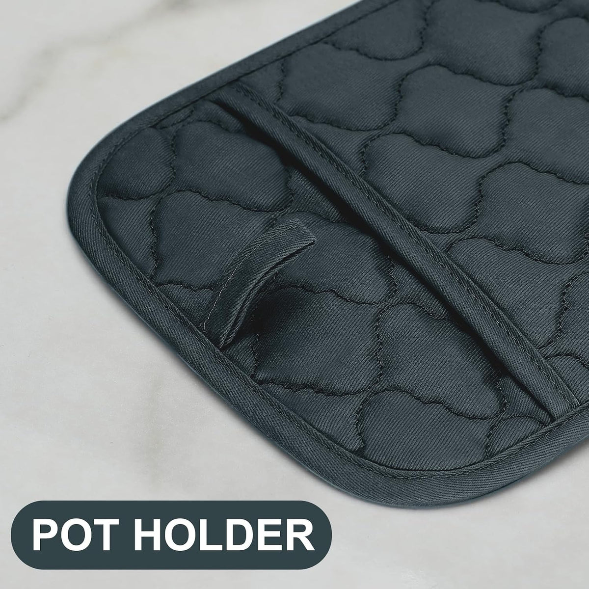 Oven Mitts Kitchen Towels and Dishcloths Pot Holders Sets, Oven Gloves Kitchen Dish Towels 500 Degree Heat Resistant Potholders with Non-Slip Silicone Surface for Cooking, Grilling, Baking-Gray