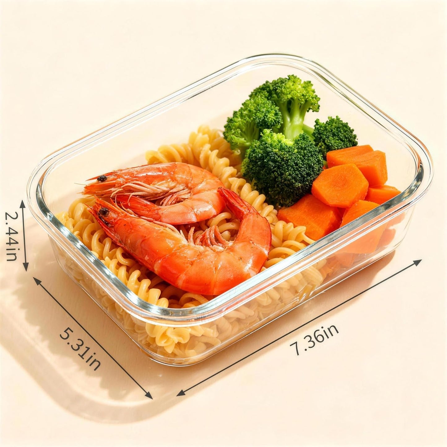 Glass Meal Prep Containers 5 Pack - Lunch Boxes with Leakproof Lids, Food Storage Containers, Bento Boxes, Gray (3 Compartment)