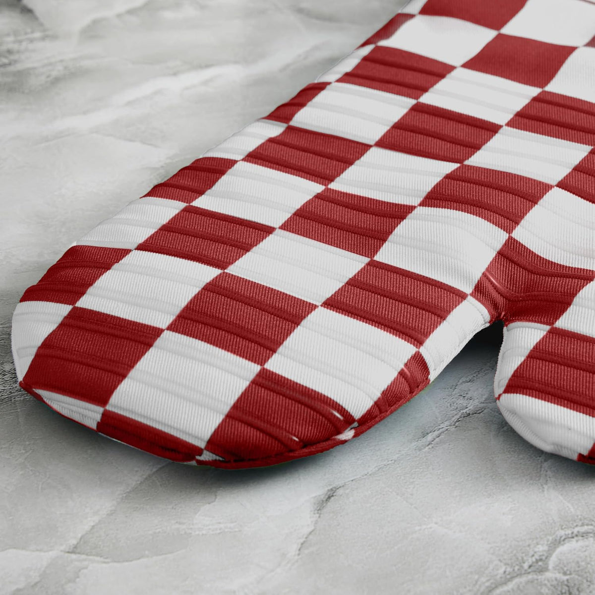 Ohocut Navy Blue Checkered Oven Mitts Heat Resistant, Vintage Retro Checkerboard Cute Oven Mitts, Non-Slip Silicone Kitchen Oven Gloves, 2-Pack Set, 7''x13''