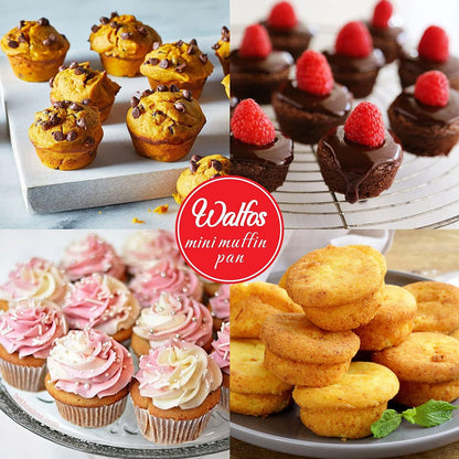 Walfos Silicone Muffin Pan - 12 Cups Regular Silicone Cupcake Pan, Non-stick Great for Making Muffin Cakes, Tart, Bread - BPA Free and Dishwasher Safe
