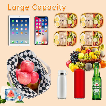 Lunch Bag for Women Men Girl,Large Cute Corduroy Lunch Tote Bags - Reusable Insulated Lunch Box for women with Handle, Leakproof WaterProof Design for Office, School, Work,Picnic.