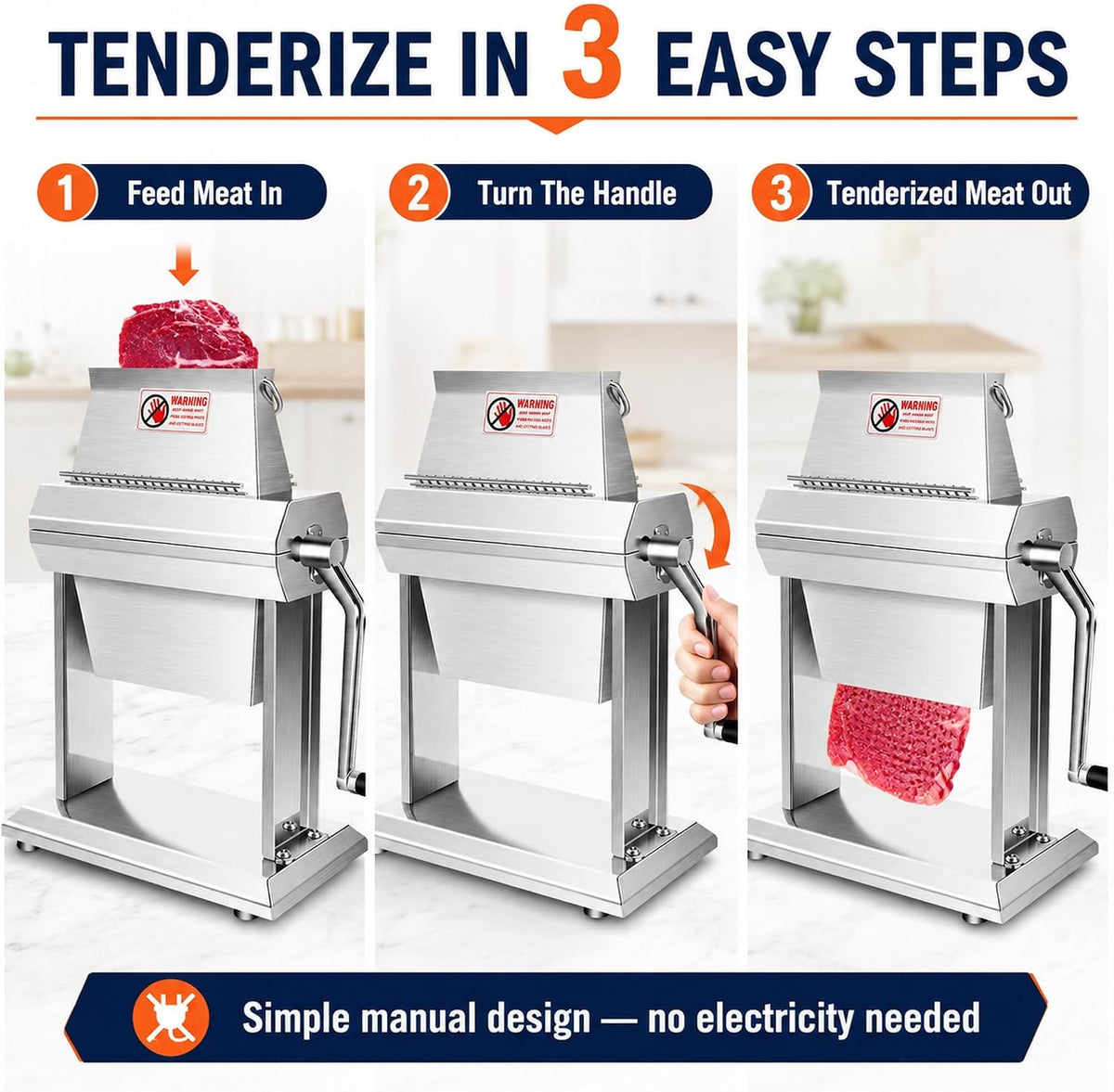 YBSVO 7" Commercial Meat Tenderizer Machine