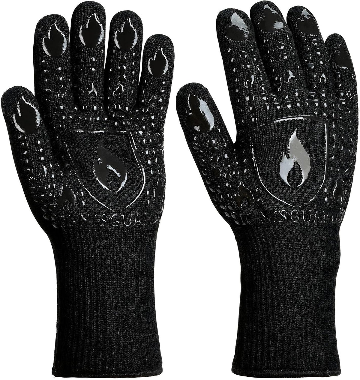 BBQ & Grill Gloves, Oven Gloves Heat Resistant, 1 Pair, Red (L)
