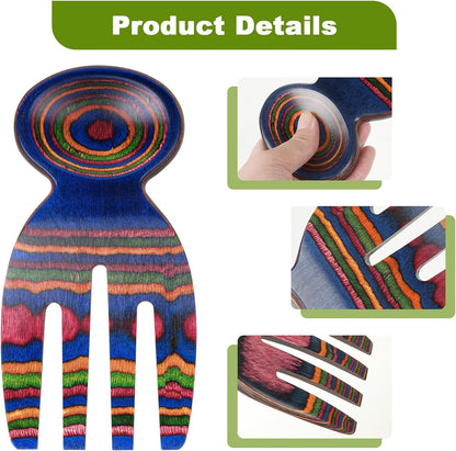 MYRAINBOW Salad Tongs, Salad Hand, Pakkawood Salad Tongs for Serving, Serving Utensils Set Salad Servers Set Kitchen Cooking Utensil