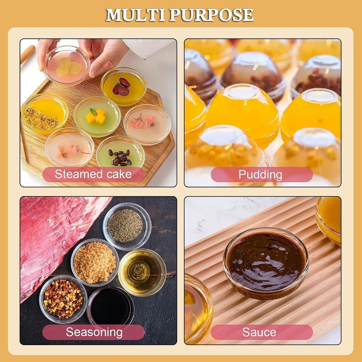 Patty Both Mini Glass Bowls, 3in 2.5oz Small Prep Bowl, 10 pcs Stackable Pinch Bowls for Dipping Spices Sauce