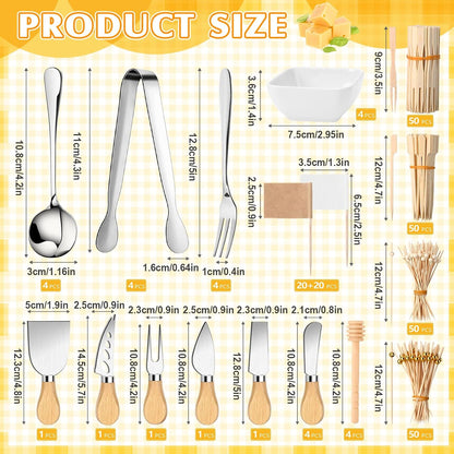 270 Pcs Charcuterie Board Accessories Charcuterie Utensils Cheese Spreader Knife Set Butcher Paper Roll Serving Tong Fork Spoon Dipping Bowl Cocktail Pick for Party Christmas Wedding(Gold)