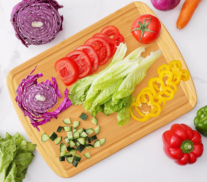 Homaxy Extra Large Bamboo Cutting Boards for Kitchen, 18x12.5" Wood XL Cutting Board with Juice Groove, Butcher Block Wooden Chopping Board for Kitchen, Meat, Cheese, Fruit & Vegetables - Pre Oiled