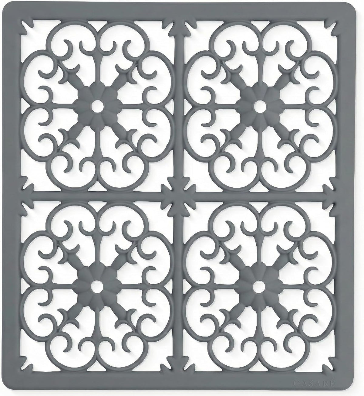 GASARÉ, Extra Large, Thick, Silicone Trivet for Hot Dishes, Pots, and Pans, Heat Resistant Mat for Countertop, Hot Pad for Kitchen, Easy to Clean, 16 x 12 x 3/8 Inches, White