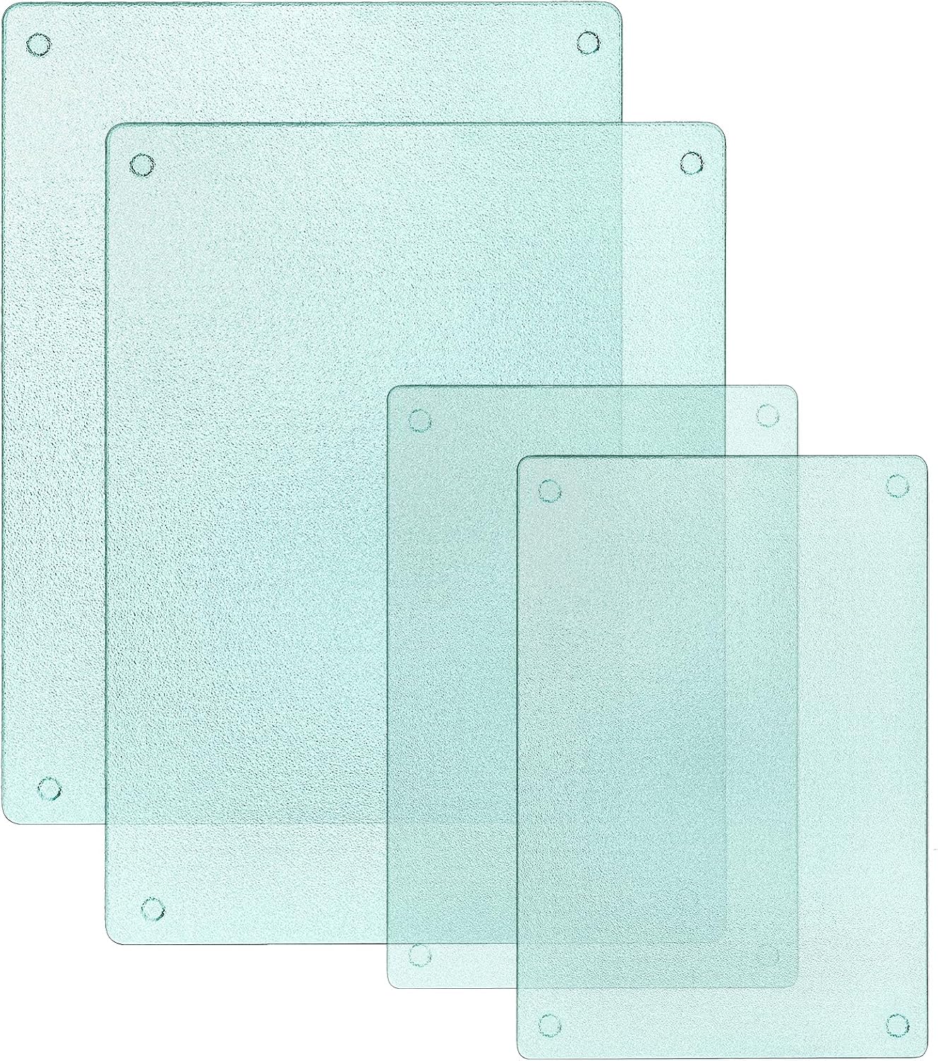 Kingrol 4 Pack Tempered Glass Cutting Boards for Kitchen, 15.75x12 and 12x8 Inch, Durable Countertop Chopping Mats & Heat-Resistant Protectors, Non-Slip