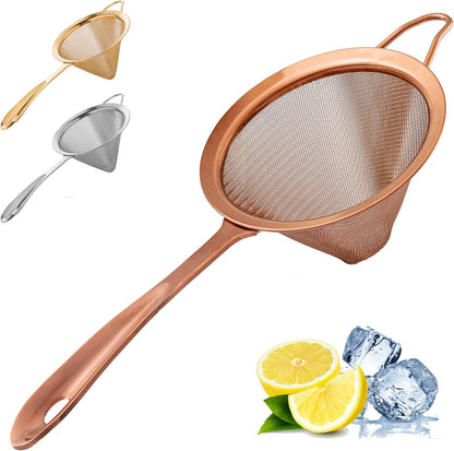 A Bar Above Fine Mesh Cocktail Strainer, 304 Conical Sieve, Silver Finish