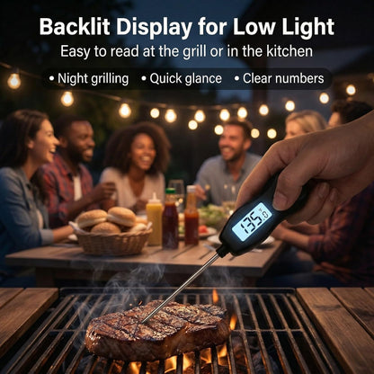 Meat Thermometer Digital Instant Read, Waterproof for BBQ