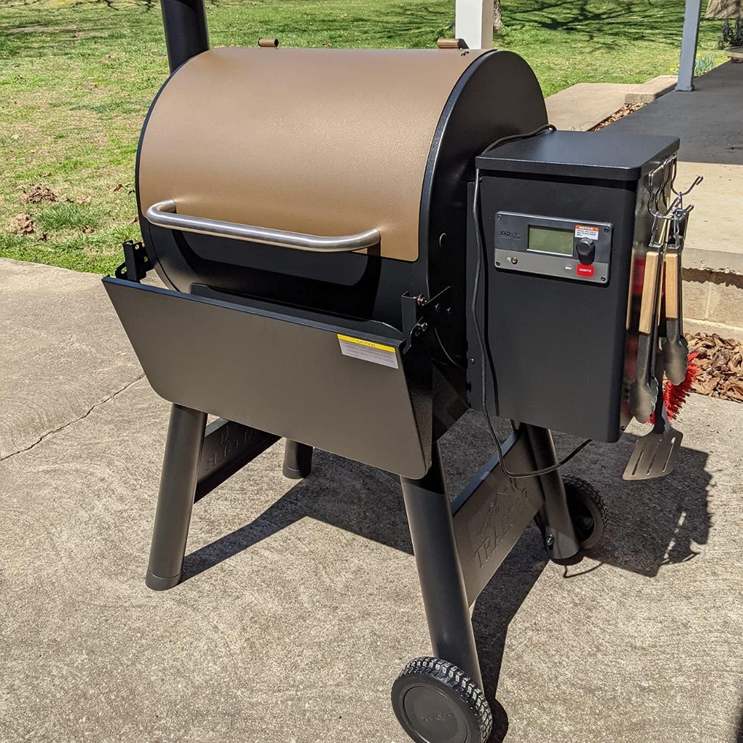 Upgraded Grill Table for Weber Kettle 22"/18"/26", Master Touch 22", Smokey Mountain, Recteq Pellet Grill RT-B380, Prep Station with Cutting Board, Basin, 4 Hooks, Shelf for Weber Kettle Accessories