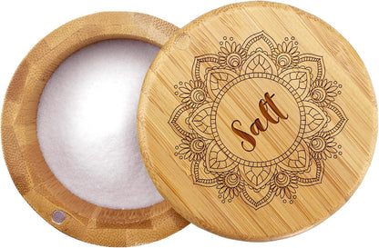 Totally Bamboo Salt Cellar with Swivel Lid, Salt Container for Countertop
