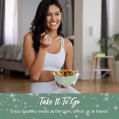 Bentgo Prep - 1-Compartment Bowls with Custom-Fit Lids - Reusable, Microwave Safe, Durable, PFAS & BPA-Free, Freezer & Dishwasher Safe Meal Prep Food Storage - 10 Bowls & 10 Lids (White Stone Tan)