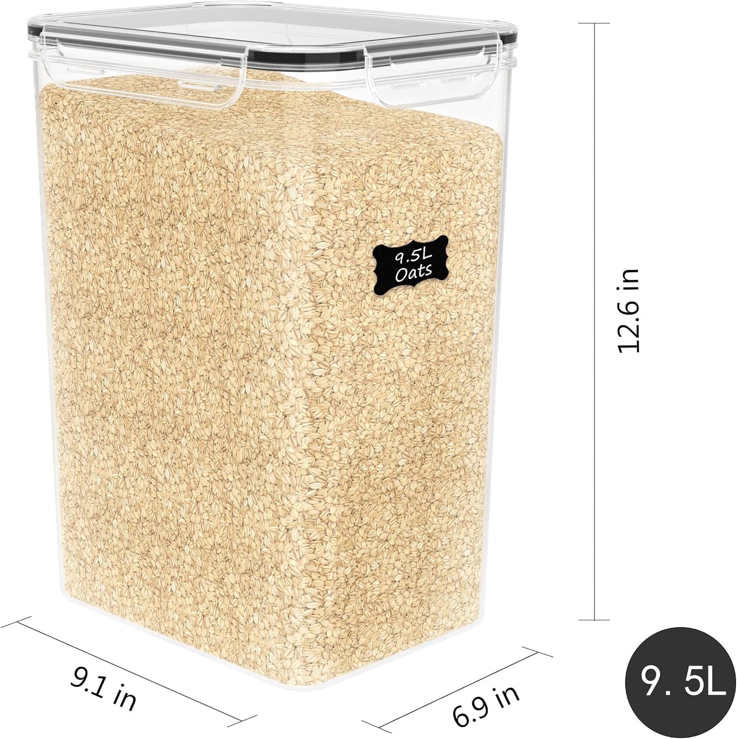 FOOYOO 2 PC Flour Sugar Storage Containers (9.5L | 321 Oz) Extra Large Food Storage Containers with Lids - Airtight Leakproof BPA FREE Flour Container for Rice, Cereal, Sugar