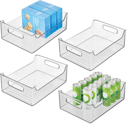 iDesign Stackable Storage Bin with Handles for Pantry or Fridge, Clear, Made in USA