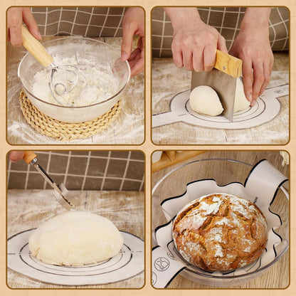 Sourdough Starter Kit 10" Round Banneton Bread Proofing Basket