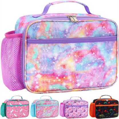 RHCPFOVR Kids Lunch Bag - Insulated Lunch Box for Boys Girls,Washable Lunch Bag and Reusable Toddler Leak-proof Lunchbox for School and Daycare - Colors B