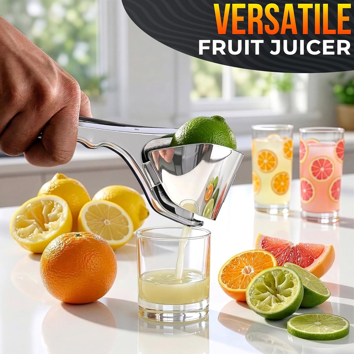 Fold-Flat Heavy Duty Handheld Lemon Squeezer Stainless Steel