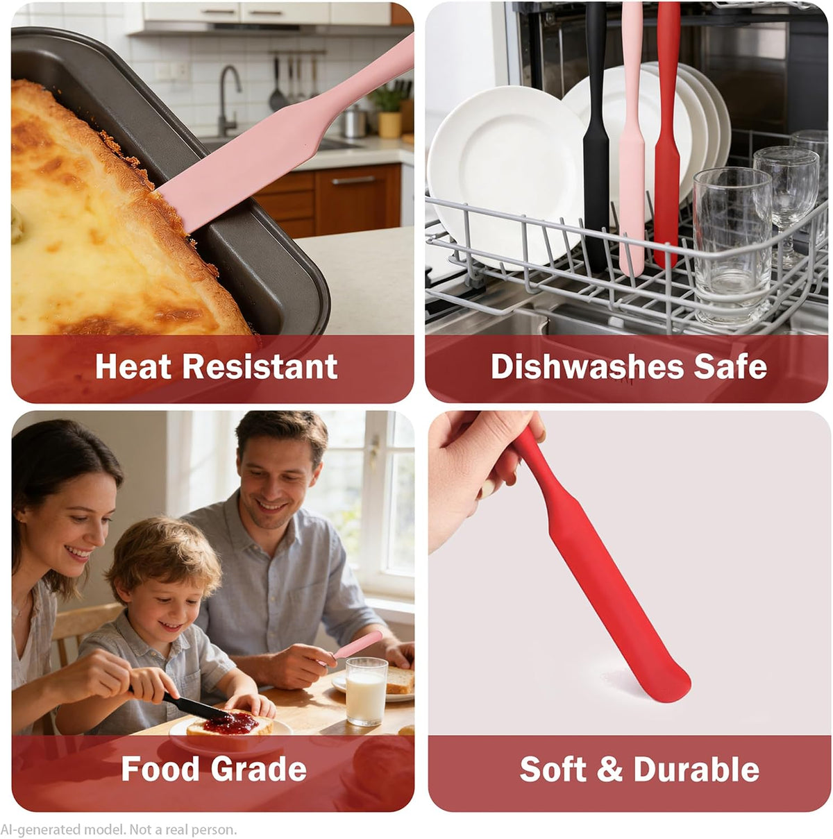 Silicone Jar Spatula,Long Handle Sourdough Spatula