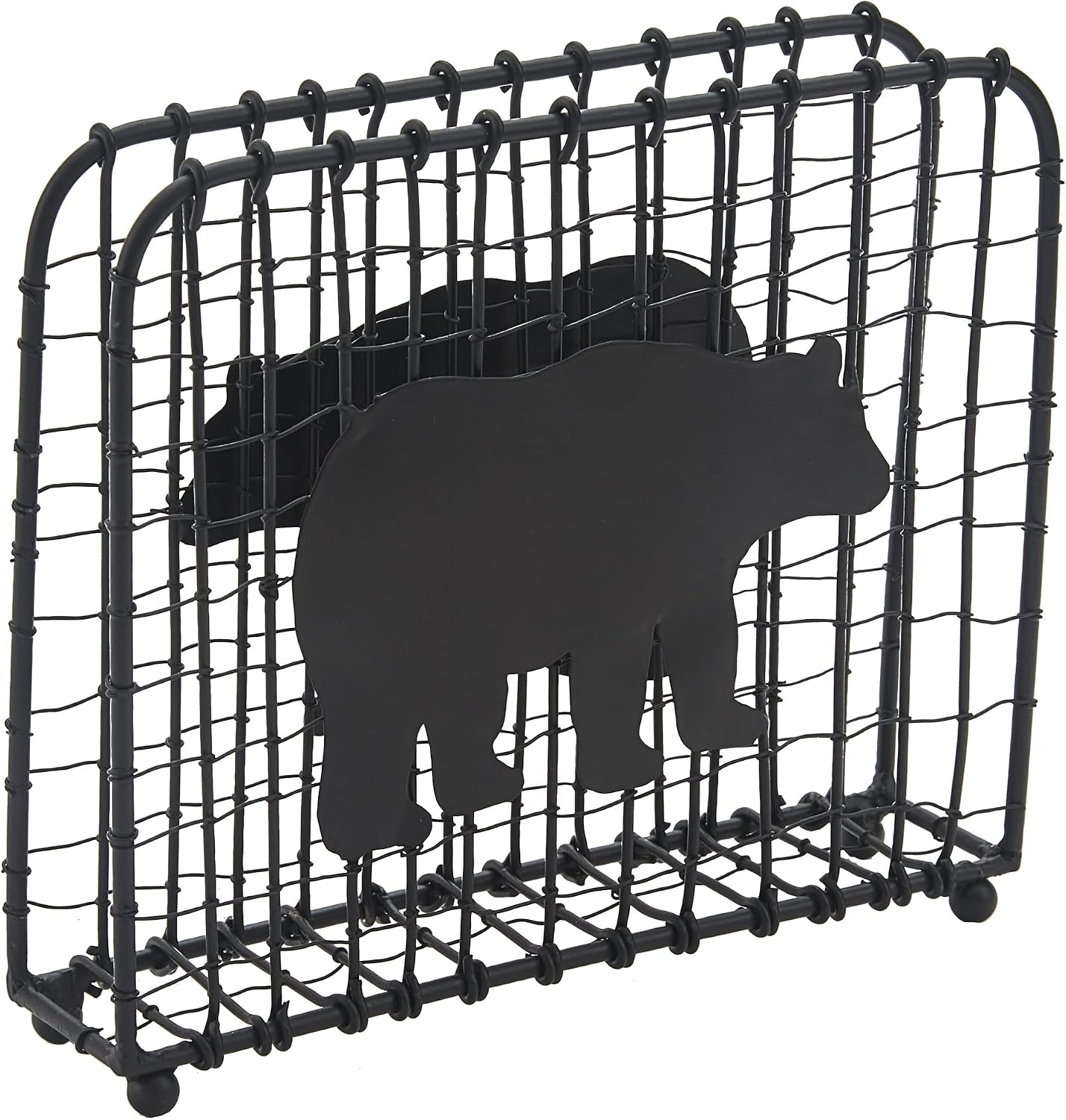 Park Designs Tree Tops Two Tier Napkin Holder, Lodge Metal Tiered Tabletop Storage, Cabin Dual Serving Caddy Organizer