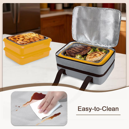 Trunab Insulated Casserole Carrier for Hot or Cold Food, Double Thermal Food Containers, Fit 9x13 Inches Baking Dish Foil Pans, For Picnic Cookouts, Potluck Parties, Beach,Beige (Beige)