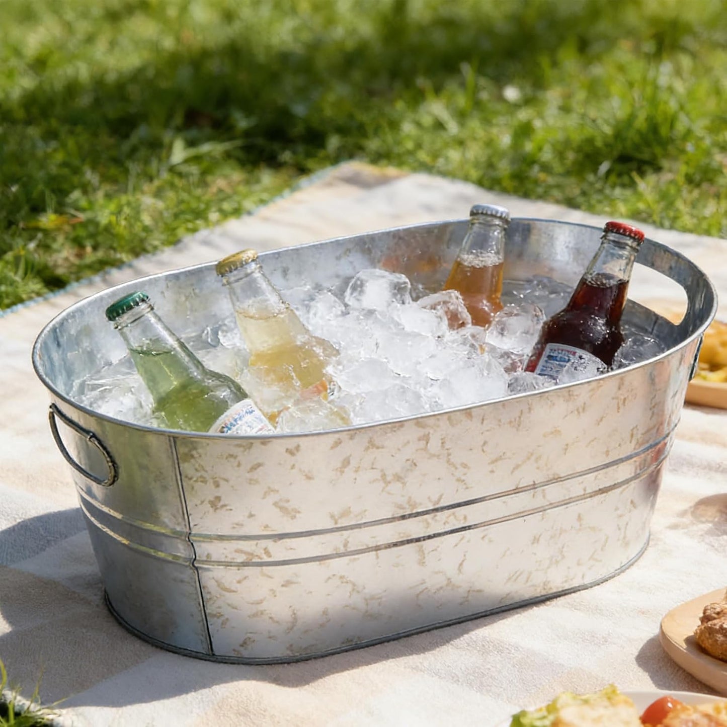 6-Piece Ice Bucket Set with Plastic Scoops,Ice Buckets for Parties, Beverage Tubs for Parties, for Parties, Bars, Outdoor Events | Chilling Containers for Wine, Champagne, Beer (Stainless Steel)