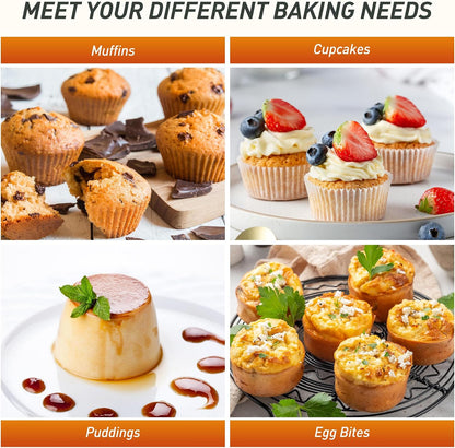 2 Packs 12 Cups Silicone Muffin Pan for Baking with Metal Reinforced Frame Regular Size Cupcake Pan Tray Egg Bites Silicone Cookie Molds Muffin Tin Tart Pans Sheet Set for Oven Dishwasher Safe