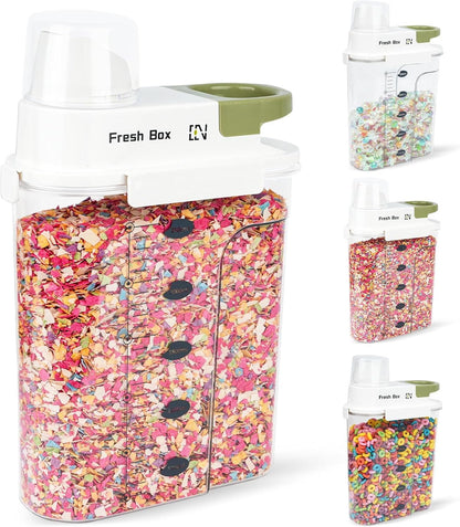 Cereal Storage Container 2Pack,85oz/2.5L Airtight Food Storage Containers With Lids,Organizers Storage With Measuring Cup for Beans,Sugar,Rice,Nuts,Snacks,Dog Cat Pet Food,Candy