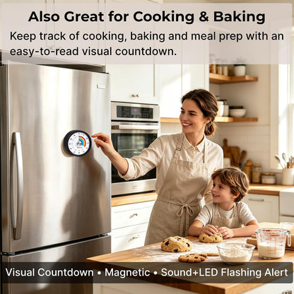 Searon Magnetic Kitchen Timer, 60-Minute Visual Dial (Blue)